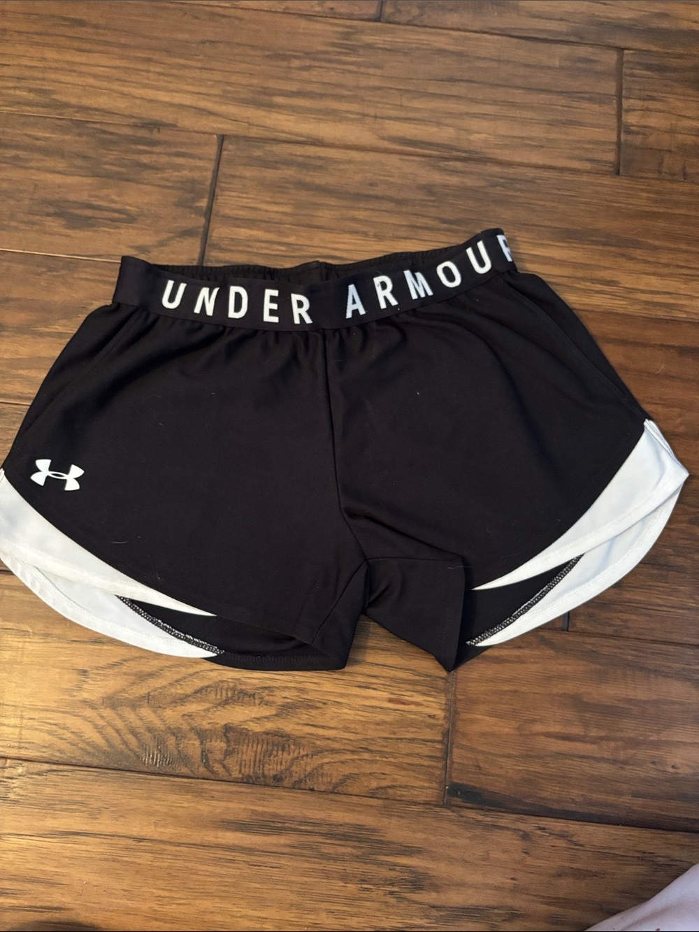 Under Armour Black Athletic Shorts with White Accent